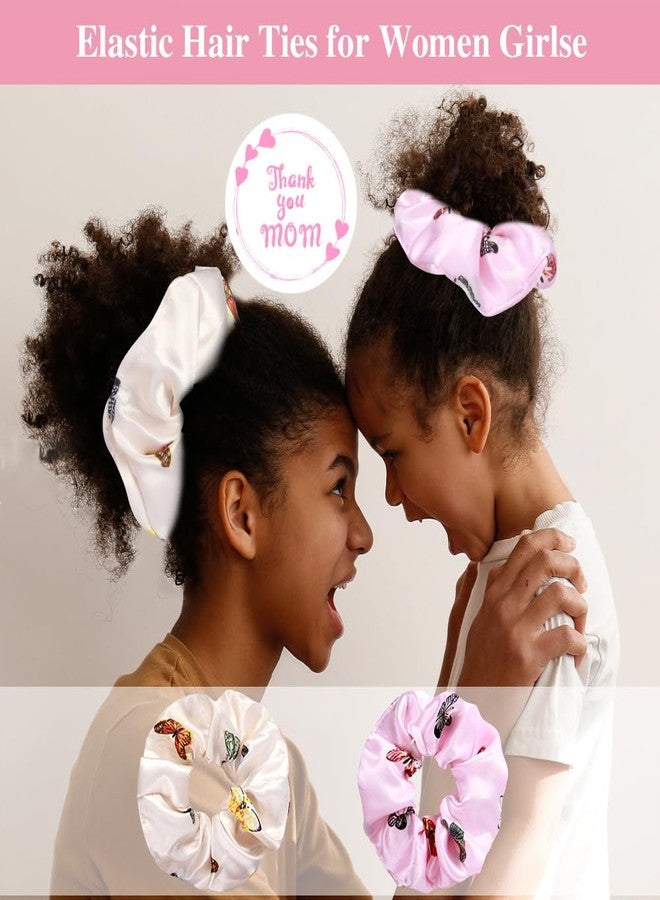 Heniho 2+2 Satin Bonnets with Scrunchies for Kids, Cute Hair Bonnets for Girls Sleeping Curly Hair, D - Image 5